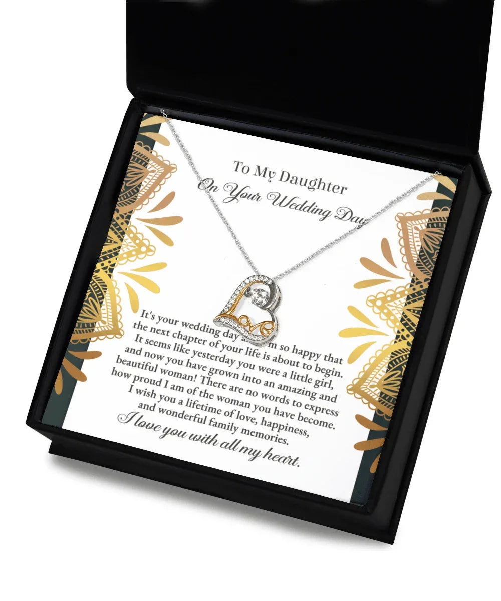 Daughter Wedding Day Gift - A Little Girl - Love Dancing Heart Pendant Necklace
