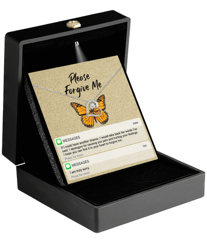 Apology Gift for Girlfriend, Wife, Soulmate - Sorry, In Your Heart - Love Heart Pendant Necklace - Mallard Moon Gift Shop