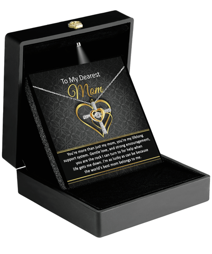 To My Dearest Mom You Are My Rock Cross Pendant Necklace - Mallard Moon Gift Shop