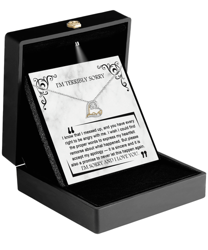 Apology Gift for Girlfriend, Wife, Soulmate - Sorry, Angry With Me - Love Dancing Heart Pendant Necklace - Mallard Moon Gift Shop