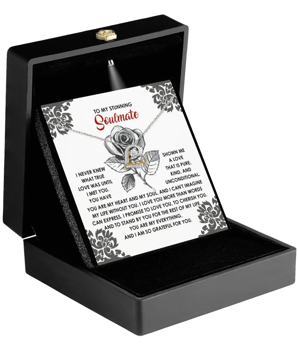 To My Stunning Soulmate - Love Dancing Heart Necklace – A Romantic Gift to Cherish and Celebrate Unconditional Love