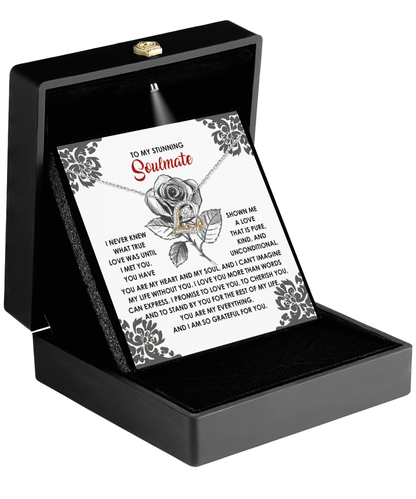 To My Stunning Soulmate - Love Dancing Heart Necklace – A Romantic Gift to Cherish and Celebrate Unconditional Love - Mallard Moon Gift Shop