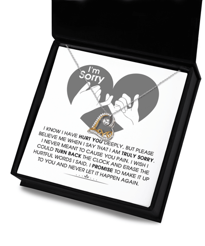 Apology Gift for Girlfriend, Wife, Soulmate - Sorry, Hurtful Words - Love Dancing Heart Pendant Necklace - Mallard Moon Gift Shop
