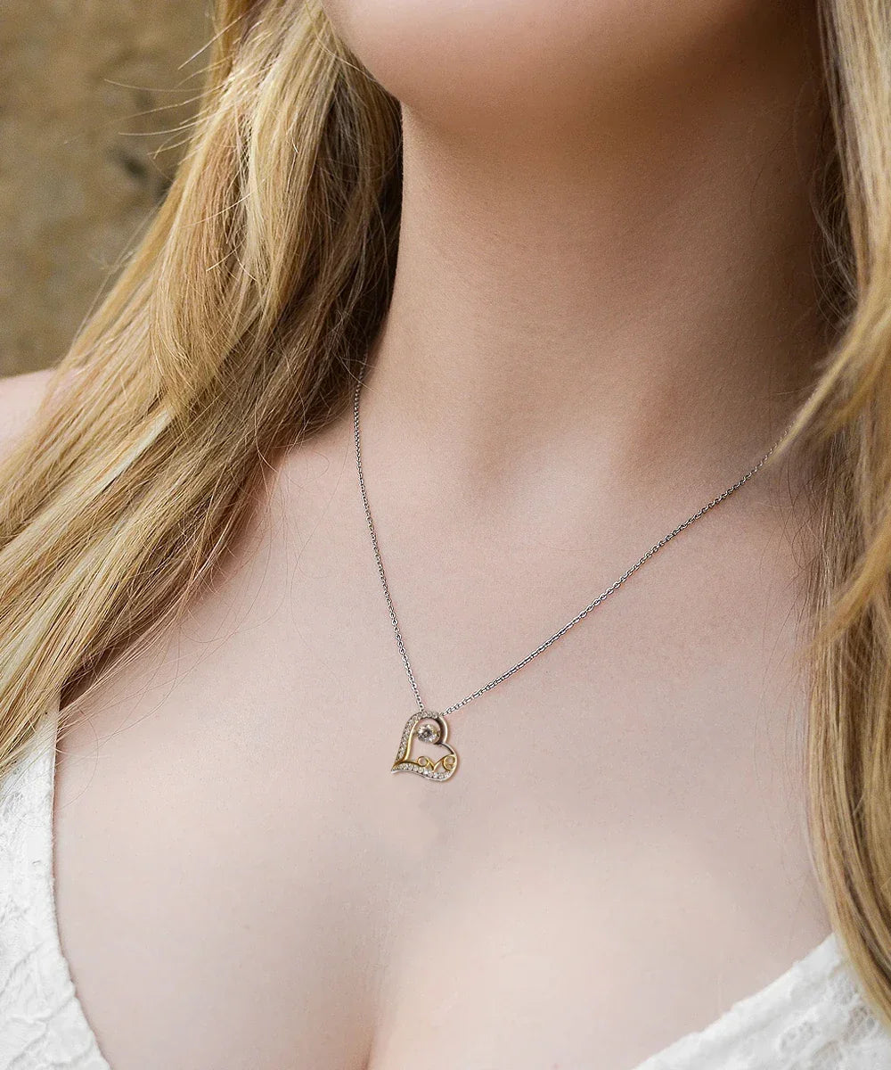 Daughter Gift - On Your Dreams - Love Dancing Heart Pendant Necklace