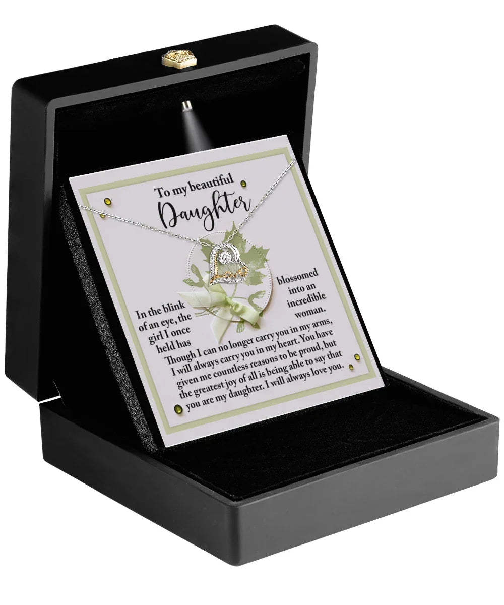 Daughter Birthday, Graduation, Christmas Inspirational Gift - Incredible Woman - Love Dancing Heart Pendant Necklace
