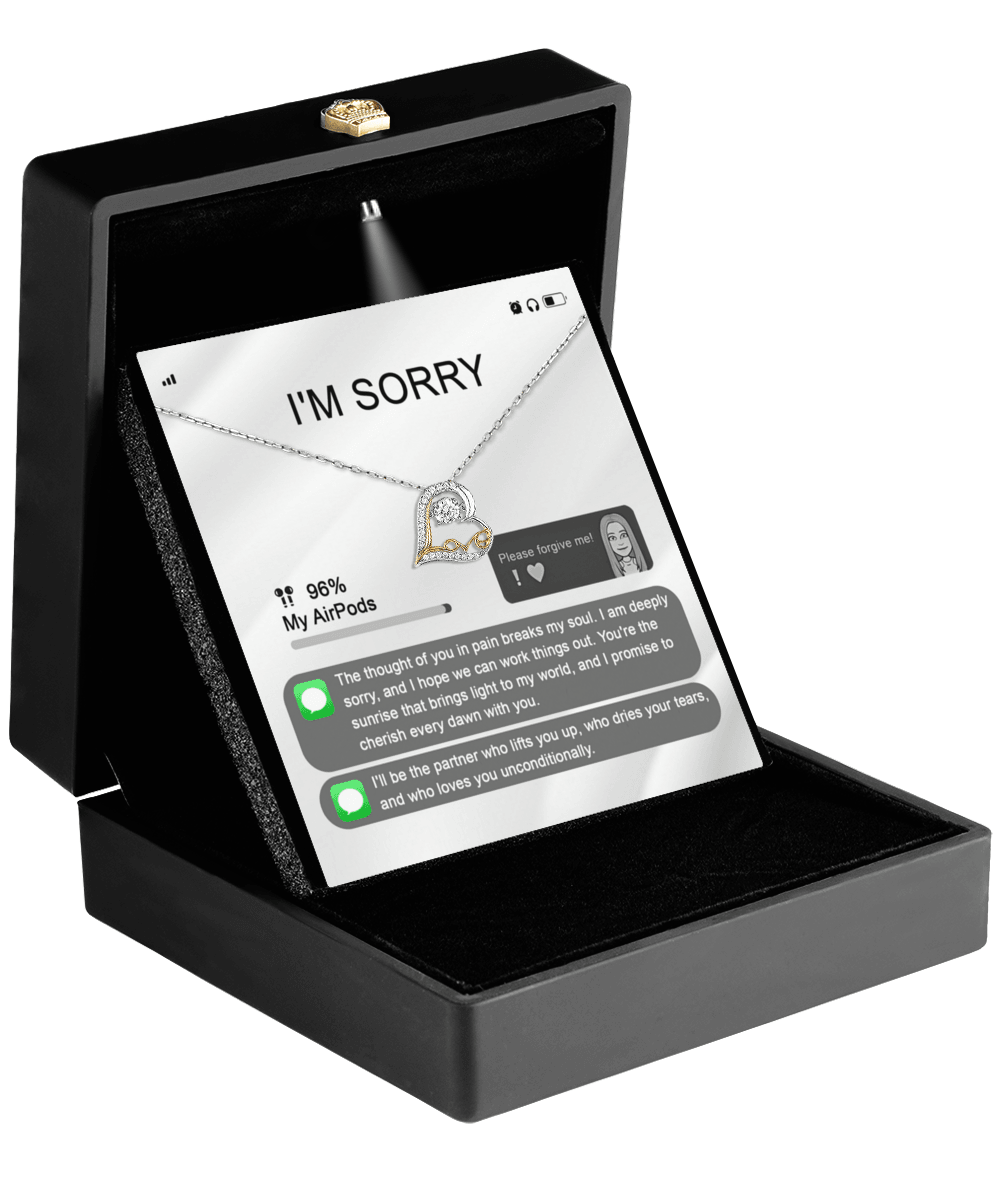 Apology Gift for Girlfriend, Wife, Soulmate - Sorry, Breaks My Soul - Love Heart Pendant Necklace - Mallard Moon Gift Shop