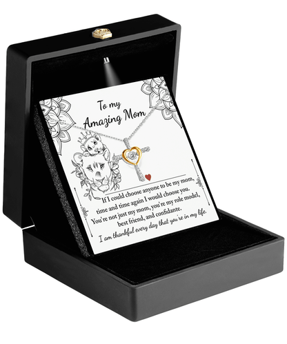 To My Amazing Mom You are my Best Friend, Role Model, and Confidante Cross Pendant Necklace - Mallard Moon Gift Shop