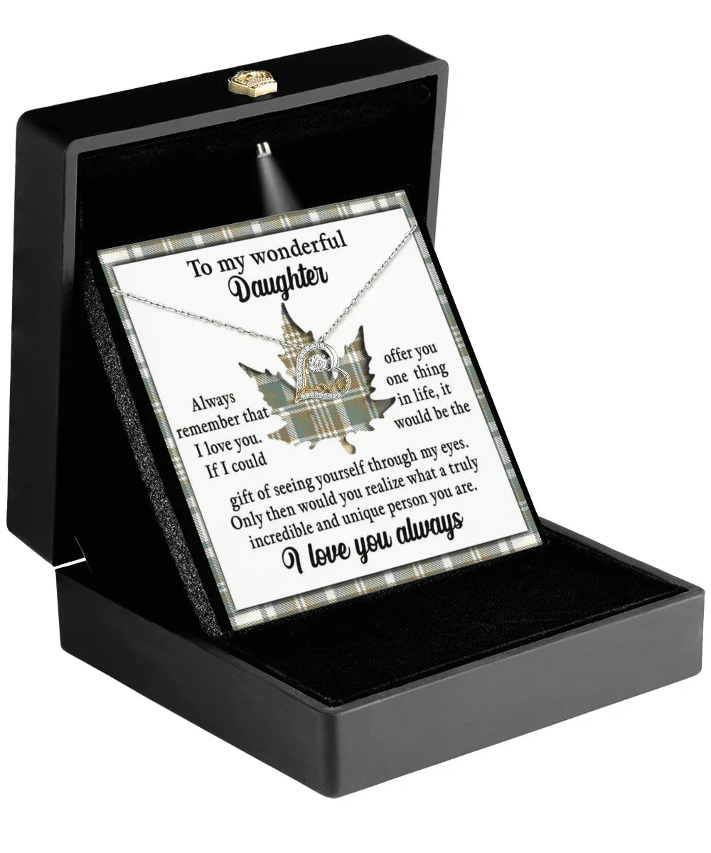 Daughter Birthday, Graduation, Christmas Inspirational Gift - Through My Eyes - Love Dancing Heart Pendant Necklace