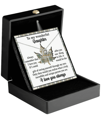 Daughter Birthday, Graduation, Christmas Inspirational Gift  - Through My Eyes - Love Dancing Heart Pendant Necklace - Mallard Moon Gift Shop