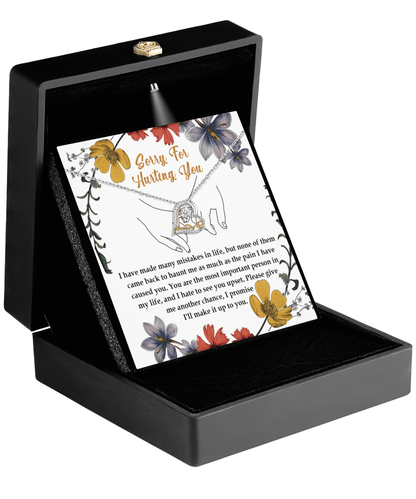 Apology Gift for Girlfriend, Wife, Soulmate- Sorry, Haunt Me - Love Dancing Heart Pendant Necklace - Mallard Moon Gift Shop