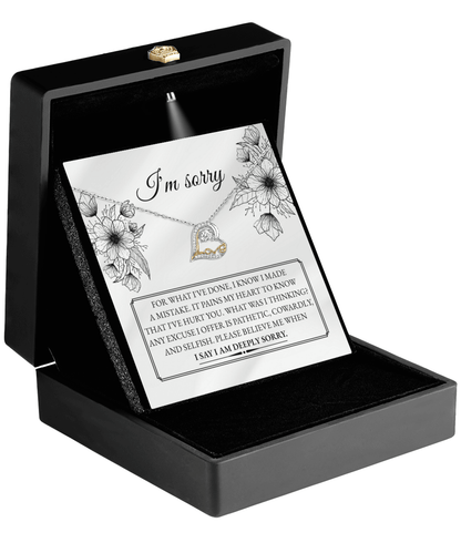 Apology Gift for Girlfriend, Wife, Soulmate - Sorry, Made A Mistake - Love Dancing Heart Pendant Necklace - Mallard Moon Gift Shop