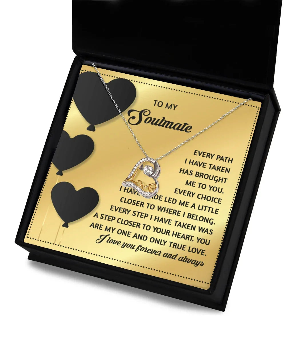 To My Soulmate - Love Dancing Heart Necklace – A Romantic Valentine’s Gift for Your One True Love