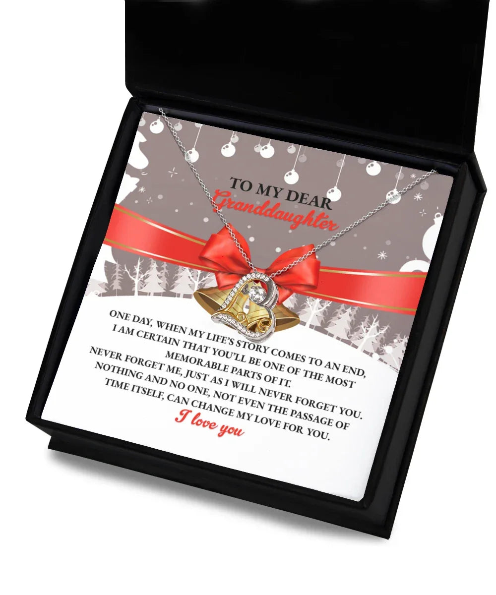 Gift for Granddaughter - Most Memorable Parts of my Life's Story - Love Dancing Heart Pendant Necklace
