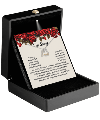 Apology Gift for Girlfriend, Wife - Sorry, Precious To Lose - Love Heart Pendant Necklace - Mallard Moon Gift Shop