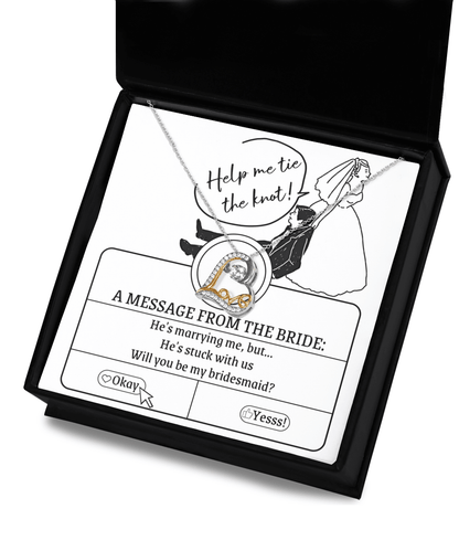 Bridesmaid Proposal Wedding Invite Will You Be My Bridesmaid Love Heart Pendant Necklace - Mallard Moon Gift Shop