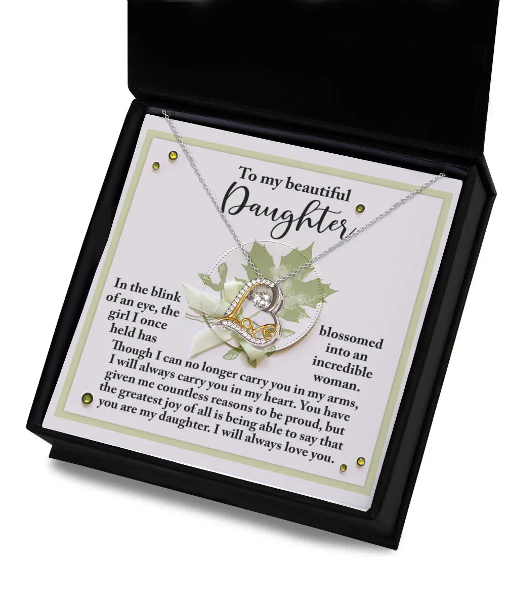 Daughter Birthday, Graduation, Christmas Inspirational Gift - Incredible Woman - Love Dancing Heart Pendant Necklace