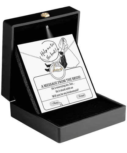 Bridesmaid Proposal Wedding Invite Will You Be My Bridesmaid Love Heart Pendant Necklace - Mallard Moon Gift Shop