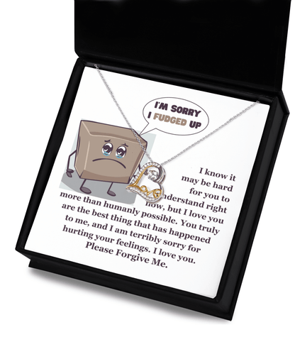 Apology Gift for Girlfriend, Wife, Soulmate - Sorry, The Best Thing - Love Dancing Heart Pendant Necklace - Mallard Moon Gift Shop