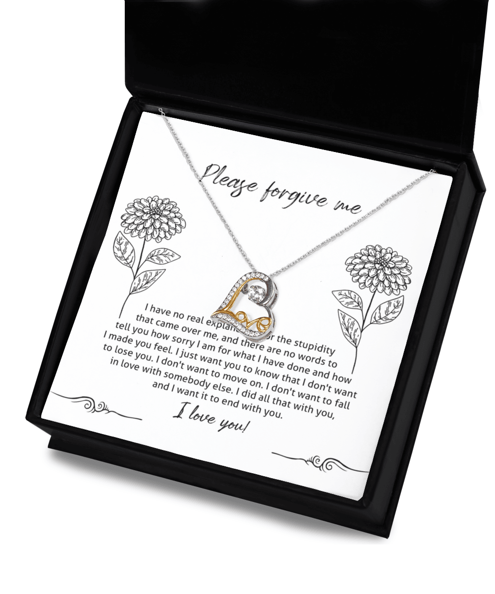 Apology Gift for Girlfriend, Wife, Soulmate - Sorry, Real Explanation - Love Dancing Heart Pendant Necklace - Mallard Moon Gift Shop