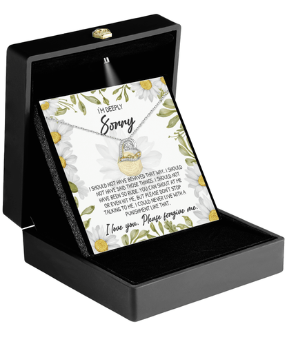 Apology Gift for Girlfriend, Wife, Soulmate - Sorry, Please Don't Stop Talking to Me - Love Dancing Heart Pendant Necklace - Mallard Moon Gift Shop