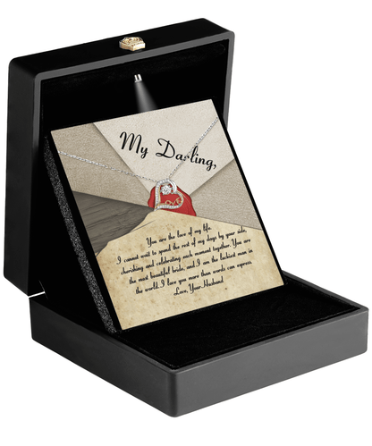 My Darling Bride Love of My Life Love Dancing Heart Pendant Necklace - Mallard Moon Gift Shop