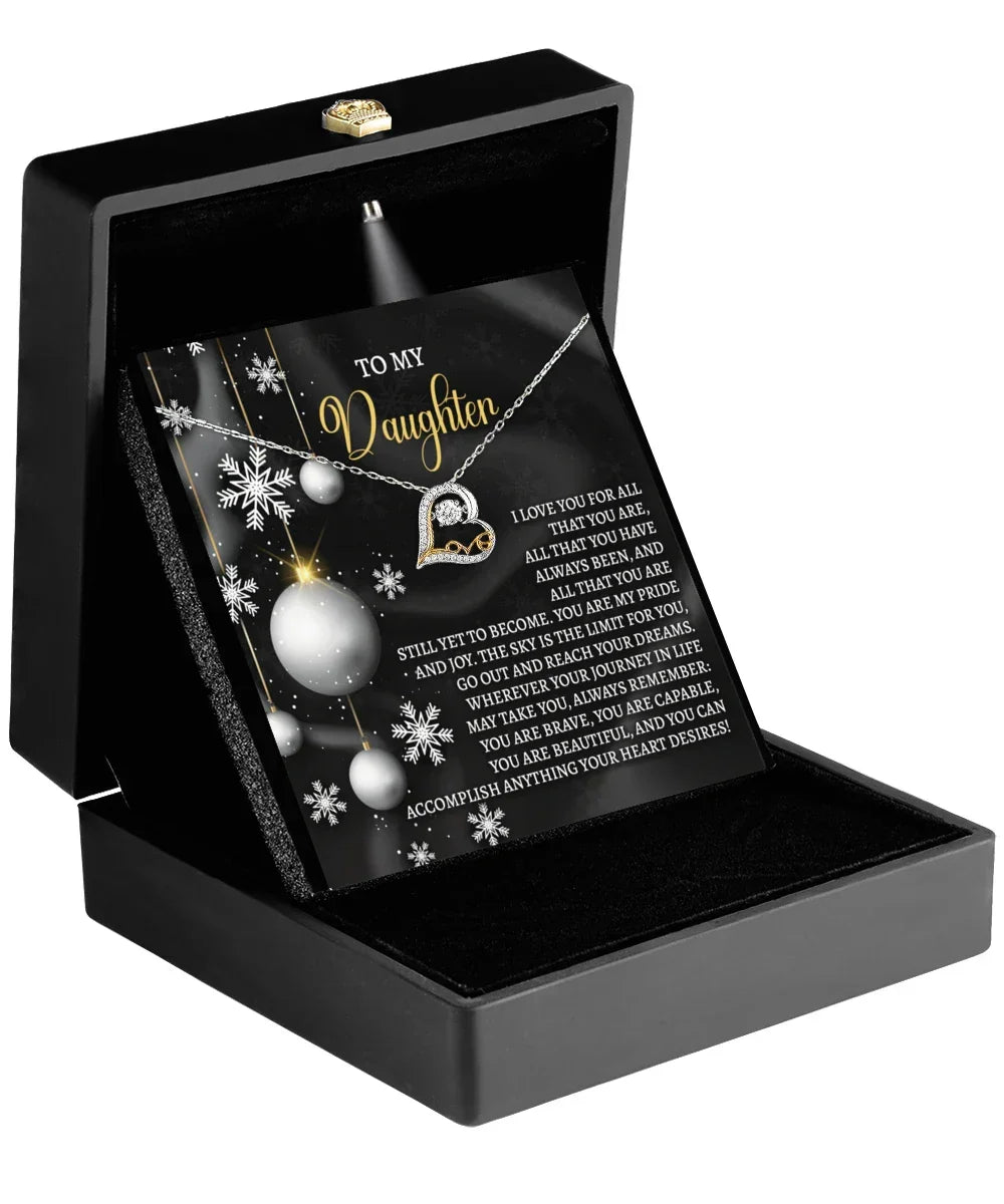 Gift for Daughter - You are my Pride And Joy - Love Dancing Heart Pendant Necklace