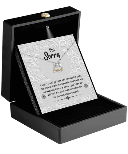 Apology Gift for Girlfriend, Wife, Soulmate - Sorry, Change The Past - Love Dancing Heart Pendant Necklace - Mallard Moon Gift Shop