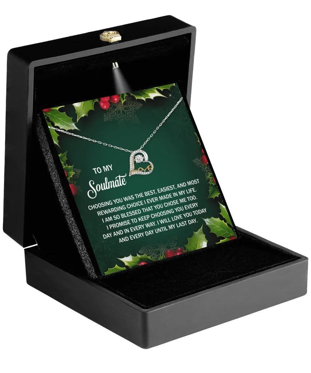 Gift for Soulmate, Girlfriend, Wife - Choose Me Too - Love Dancing Heart Pendant Necklace