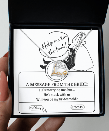 Bridesmaid Proposal Wedding Invite Will You Be My Bridesmaid Love Heart Pendant Necklace - Mallard Moon Gift Shop