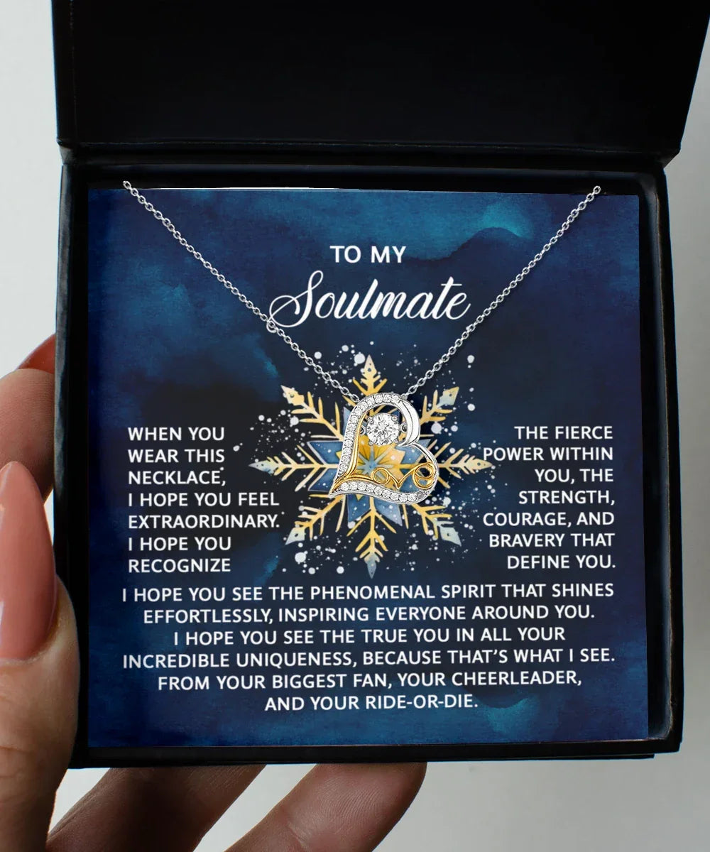 Gift for Soulmate, Girlfriend, Wife - Phenominal Spirit - Love Dancing Heart Pendant Necklace