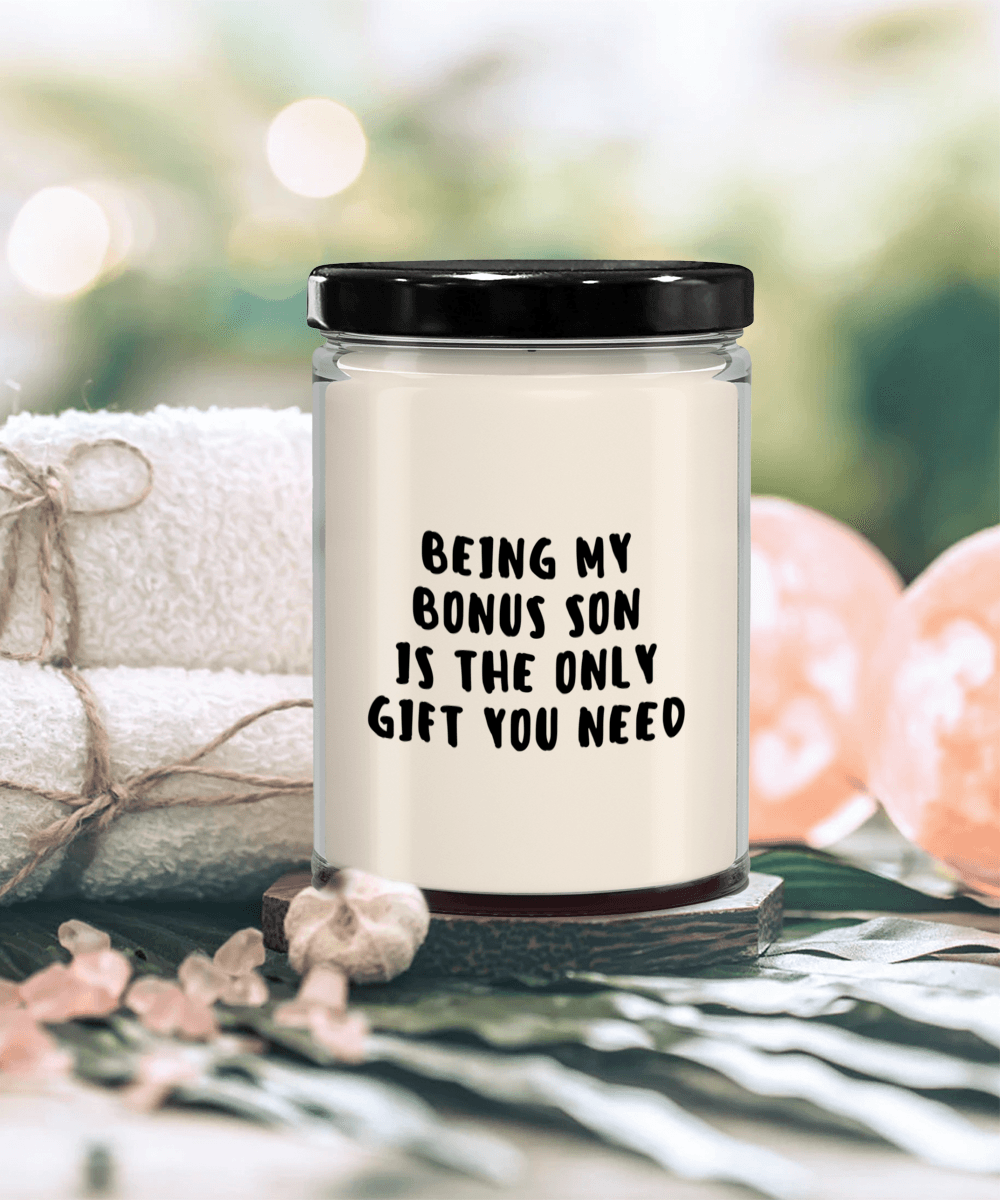 Bonus Son Gift Ideas - Being My Bonus Son is The Only Gift You Need Scented Soy Candle - Mallard Moon Gift Shop