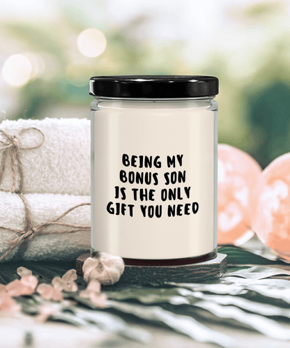 Bonus Son Gift Ideas - Being My Bonus Son is The Only Gift You Need Scented Soy Candle - Mallard Moon Gift Shop