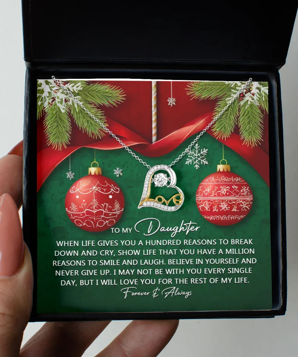 Daughter Gift - Million Reasons - Love Dancing Heart Pendant Necklace