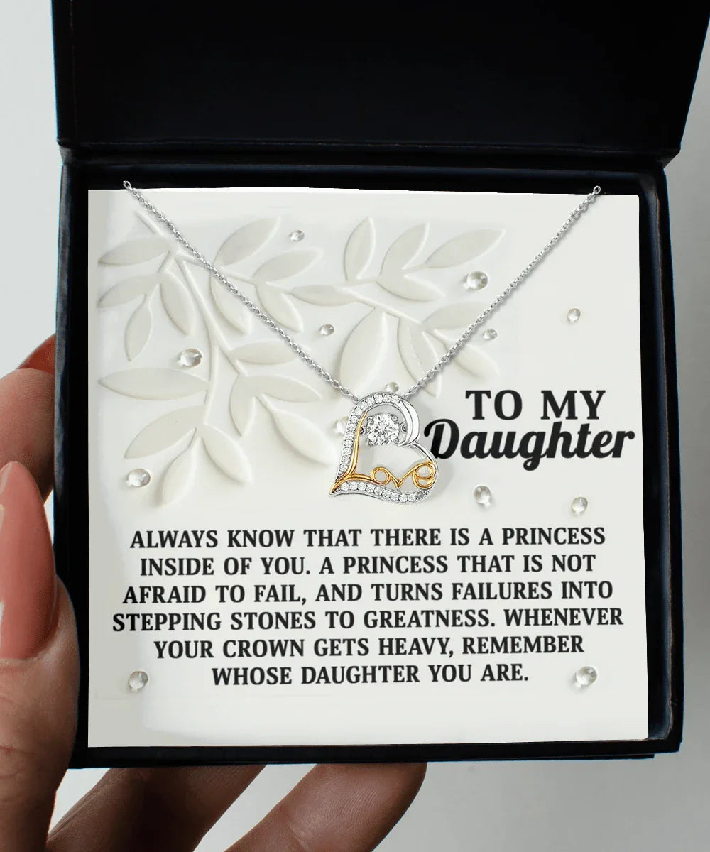Daughter Birthday, Graduation, Christmas Inspirational Gift - Inside Of You - Love Dancing Heart Pendant Necklace