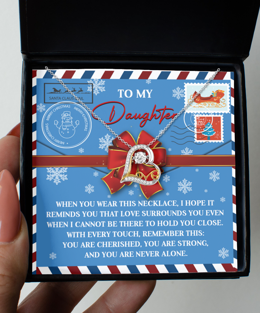 Daughter Christmas Present - Remember This - Love Dancing Heart Pendant Necklace - Mallard Moon Gift Shop