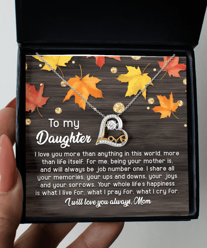 Daughter Birthday, Graduation, Christmas Gift - Job Number One - Love Dancing Heart Pendant Necklace - Mallard Moon Gift Shop