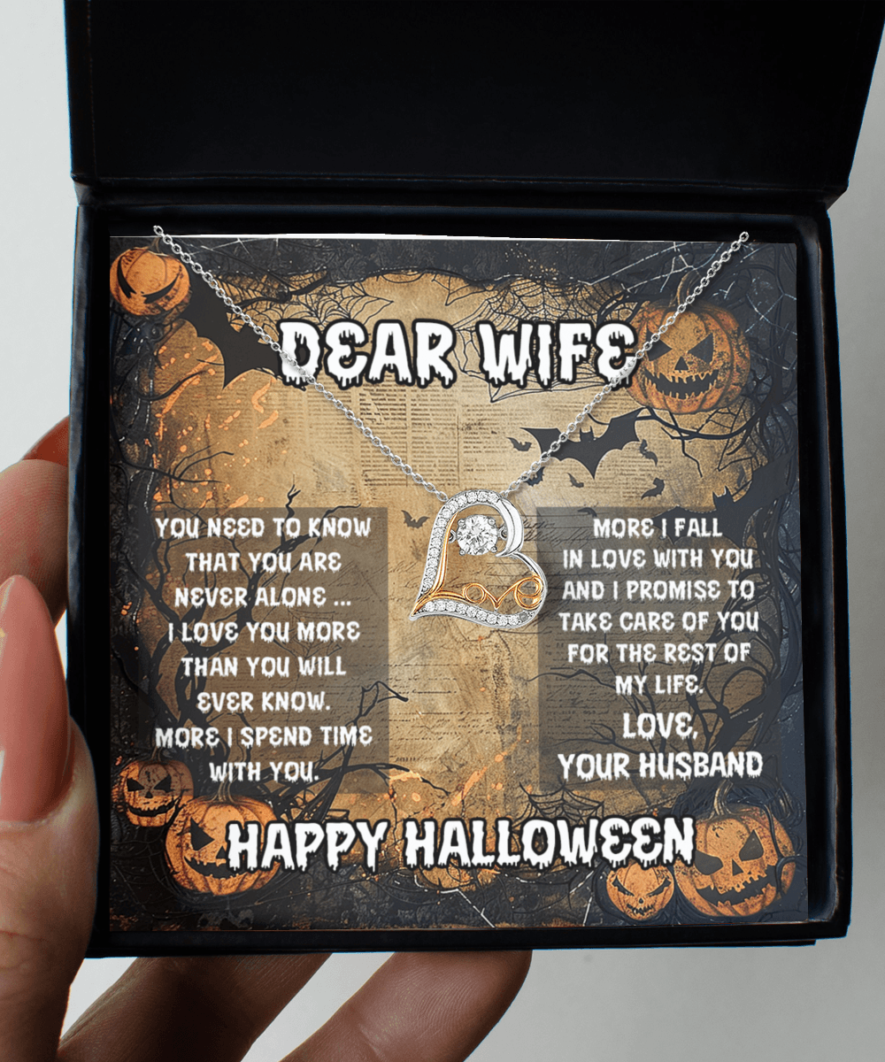 Wife Halloween Inspired Love Dancing Heart Necklace Love You More - Mallard Moon Gift Shop
