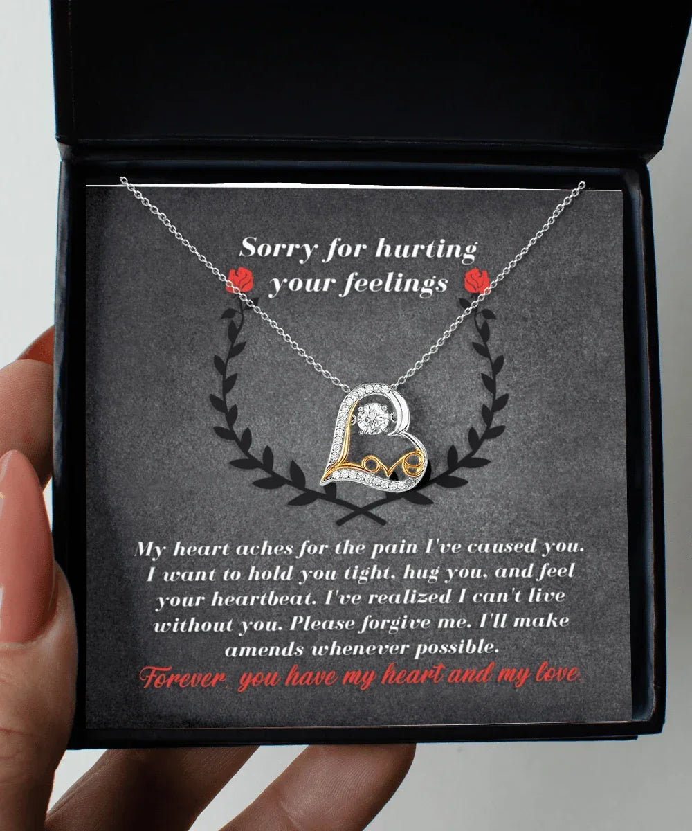 Apology Gift for Girlfriend, Wife, Soulmate - Sorry, Make Amends - Love Dancing Heart Pendant Necklace