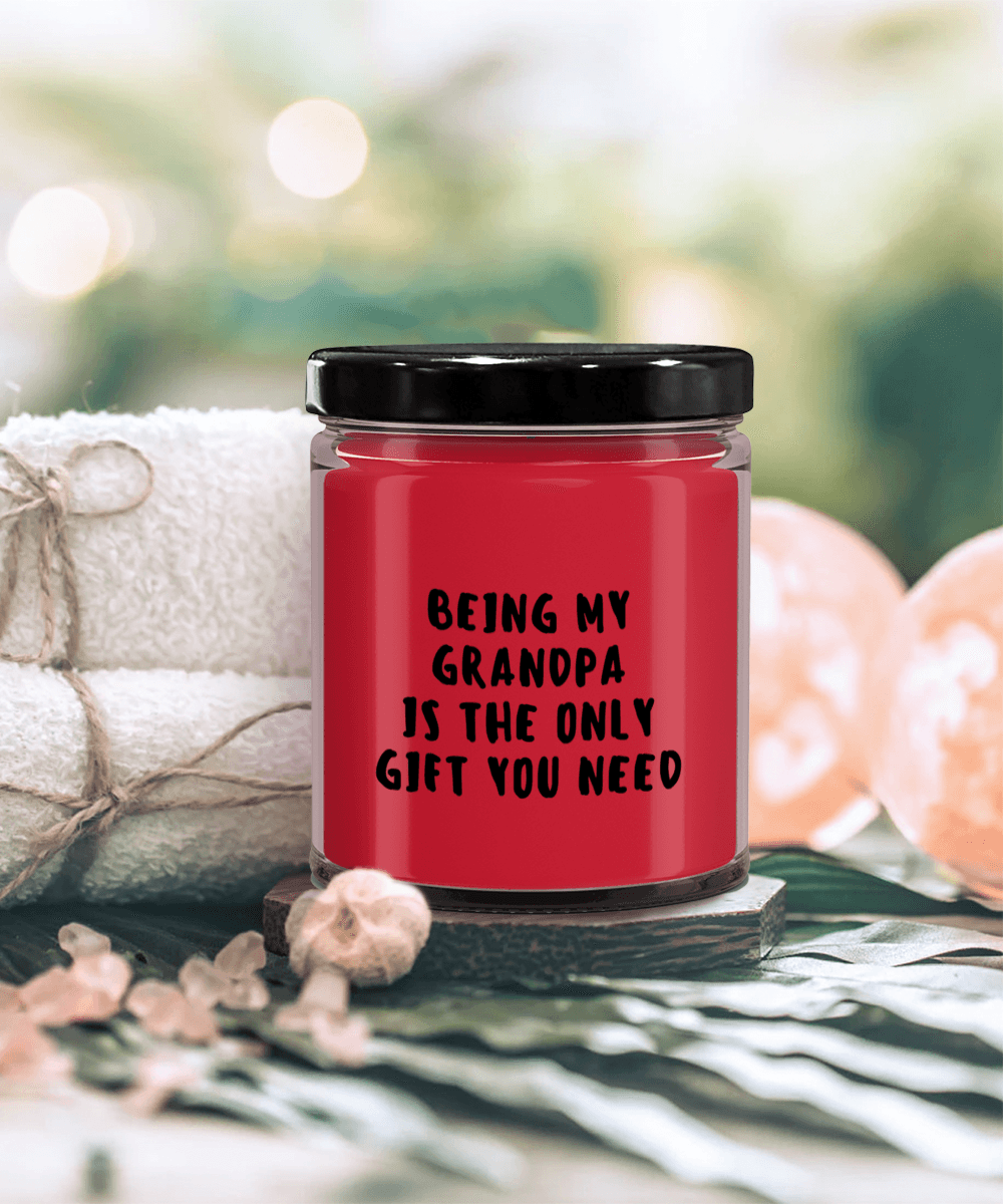 Grandpa Gift Ideas - Being My Grandpa is The Only Gift You Need Scented Soy Candle - Mallard Moon Gift Shop