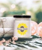 Sunflower Monogram Soy Scented Container Jar Candle