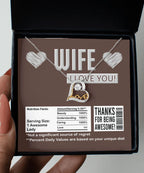 Wife Funny Nutrition Facts Love Heart Pendant Necklace Wedding Anniversary Birthday Valentine Gift From Husband