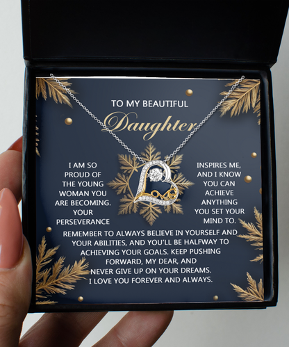 Daughter Gift - On Your Dreams - Love Dancing Heart Pendant Necklace - Mallard Moon Gift Shop