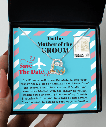 Mother of the Groom Gift Join your Family Tree Love Heart Pendant Necklace - Mallard Moon Gift Shop