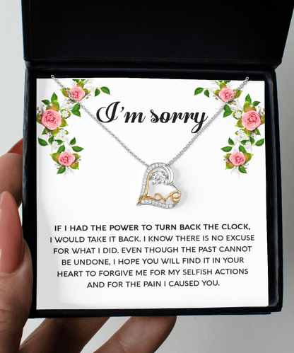 Gift for Girlfriend, Wife - Sorry, Make It Right - Love Heart Pendant Necklace - Mallard Moon Gift Shop