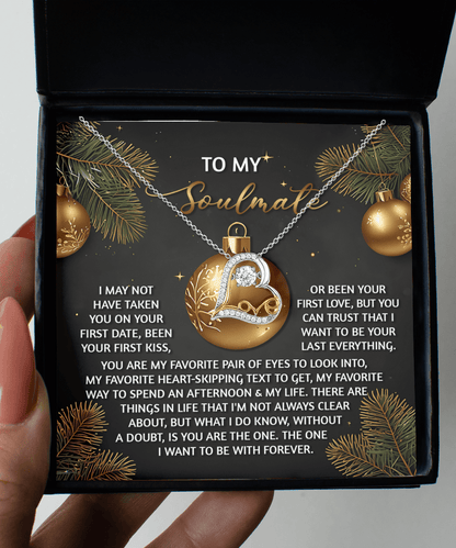 To My Soulmate Without A Doubt You Are The One Christmas Anniversary Heart Pendant Necklace for Wife Girlfriend Jewelry - Mallard Moon Gift Shop