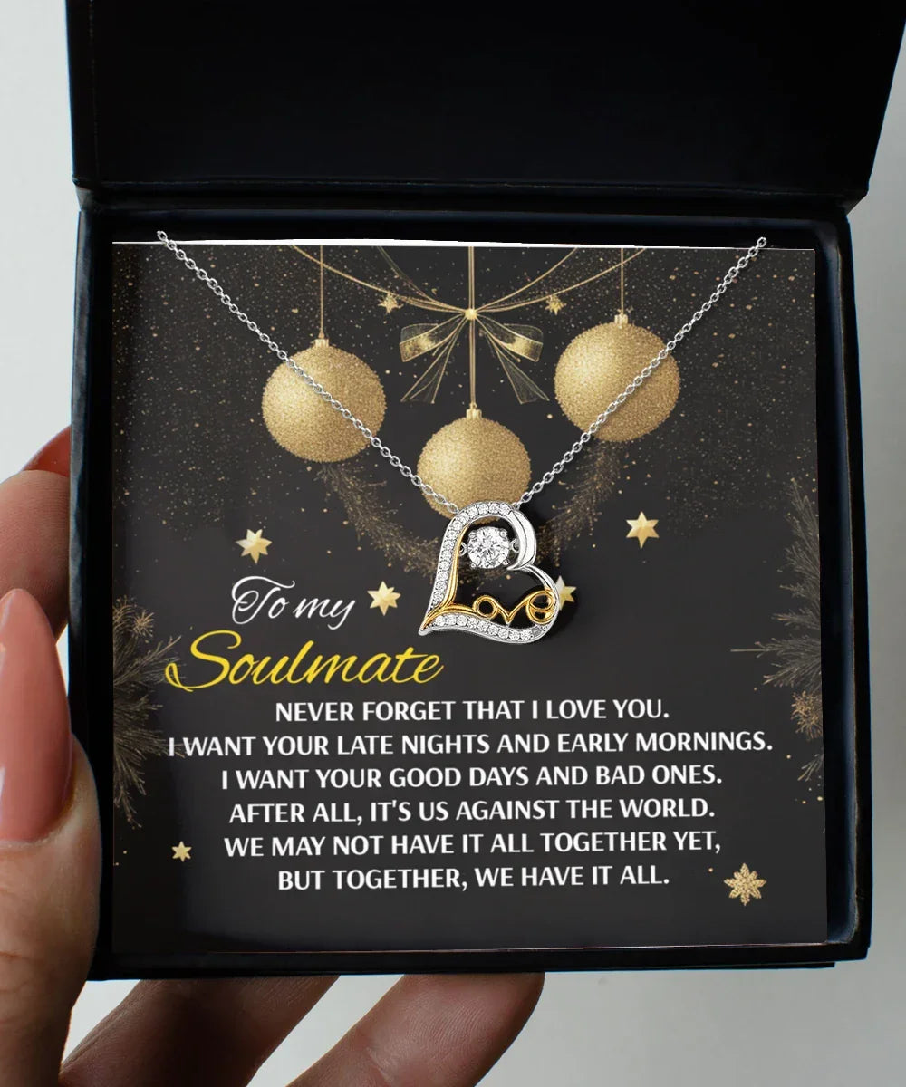 Gift for Soulmate - Have It All - Love Dancing Heart Pendant Necklace