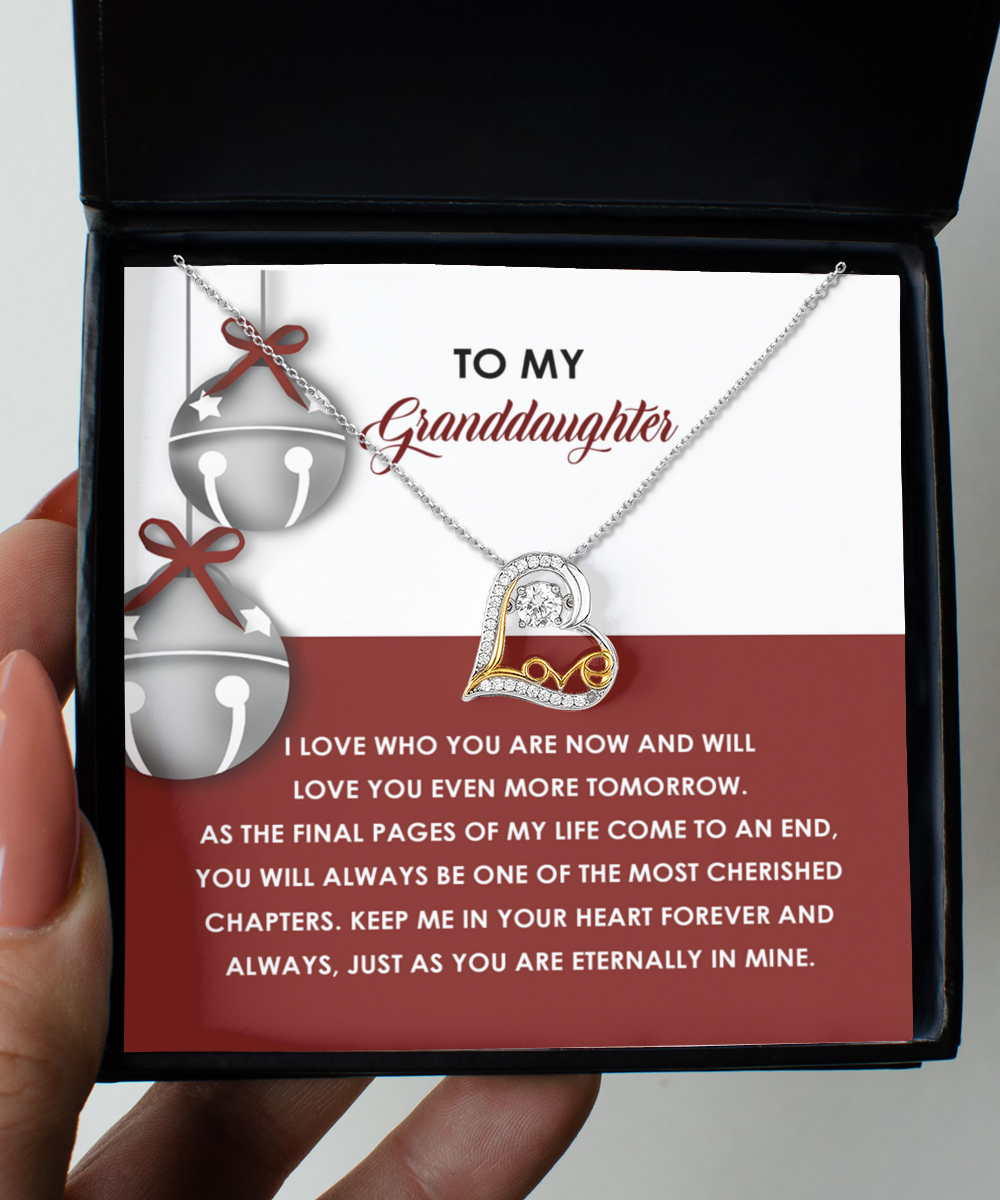 Gift for Granddaughter - To An End - Love Dancing Heart Pendant Necklace - Mallard Moon Gift Shop