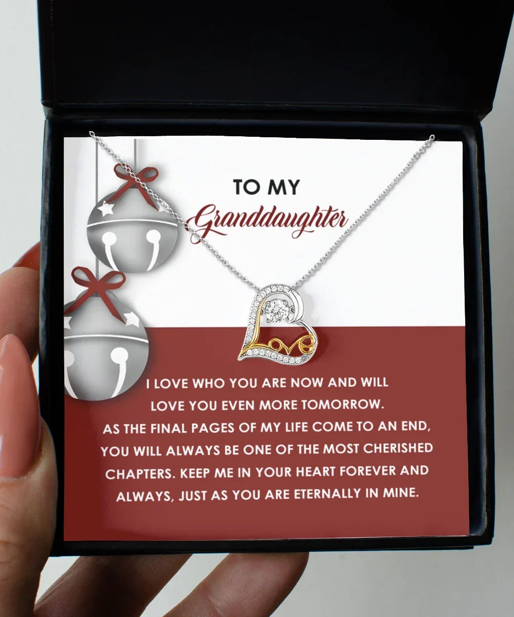 Gift for Granddaughter - To An End - Love Dancing Heart Pendant Necklace