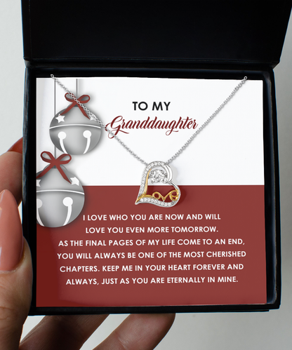 Gift for Granddaughter - To An End - Love Dancing Heart Pendant Necklace - Mallard Moon Gift Shop