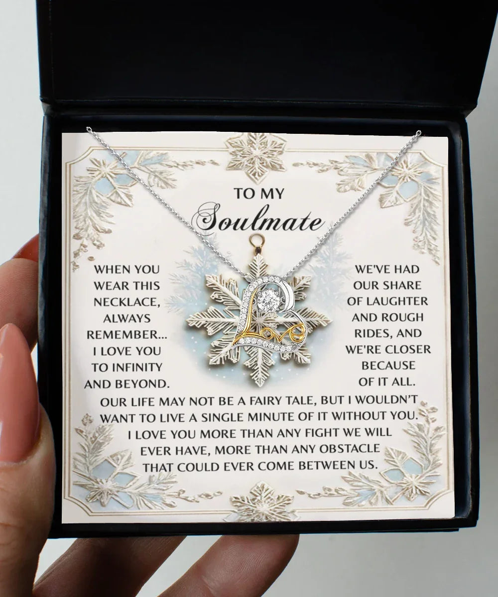 Gift for Soulmate, Girlfriend, Wife - Infinity and Beyond - Love Dancing Heart Pendant Necklace